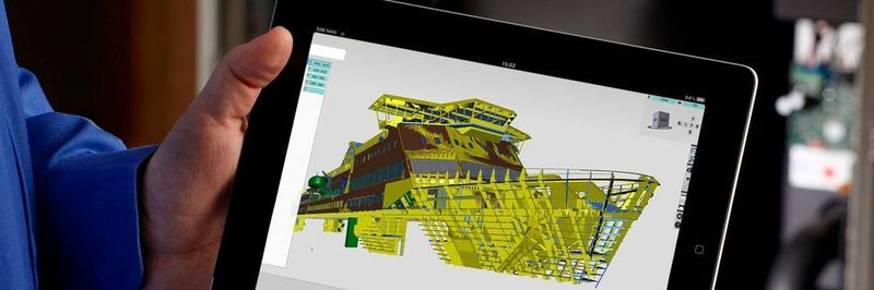 Die Softwareplattfom instant3Dhub visualisiert die 3D-Daten eines Schiffs im Browser.