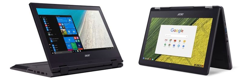 Speziell für den Einsatz in der Schule ist der robuste Acer Travelmate Spin B1. Zusätzlich bietet Acer auch noch das Chromebook Spin 11 für den Bildungsbereich an.