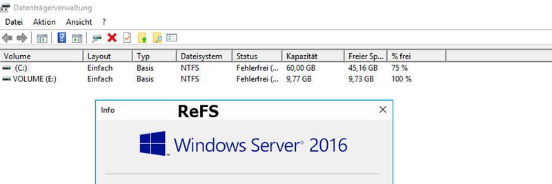 Das Resilent/Reliable File System (ReFS) ist sehr einfach nutzbar und sollte für bestimmte Einsatzgebiete auf jeden Fall verwendet werden.