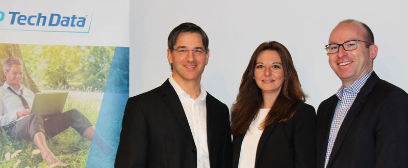Heino Deubner (Printer4you, l.), Andrea Mircea und Oliver Kaiser (beide Tech Data) stellten das neue MPS-Portal vor.