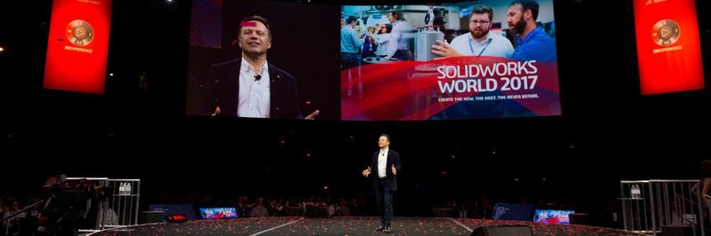 Solidworks-Chef Gianpaolo Bassi an der Solidworksworld 2017 in Los Angeles.