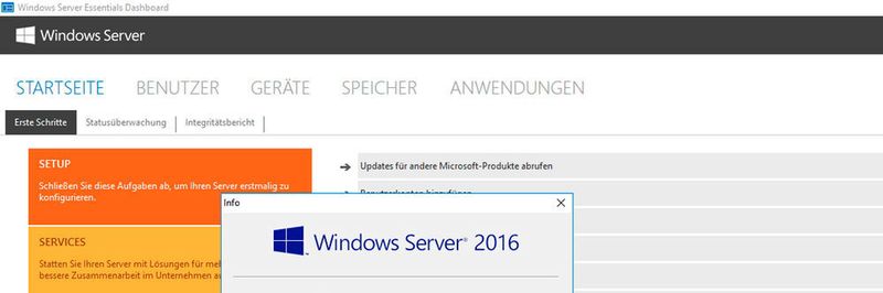 Windows Server 2016 Essentials erlaubt die Anbindung von bis zu 25 Benutzern und 50 Geräten – ideal für kleine Unternehmen.