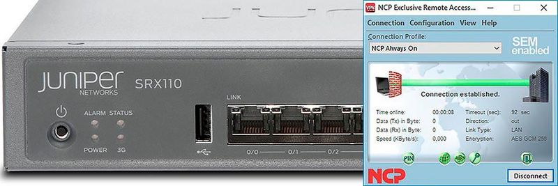 Die SRX-Gateways von Juniper Networks sind ab sofort mit den Exclusive Remote Access Clients von NCP kompatibel.