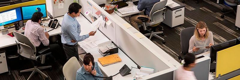 Polycom ist überzeugt: Die Tage starrer Präsenzkultur sind gezählt. Dies wäre das Ende des Großraumbüros.