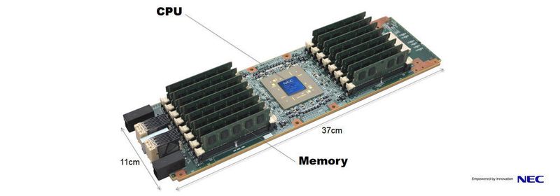 Beschreibung einer Vector-Karte, wie sie im NEC-Rechner SX-ACE zum Einsatz kommt. Einen solchen Computer setzt etwa das HLRS seit 2016 produktiv ein sowie das Rechenzentrum der Uni Kiel.
