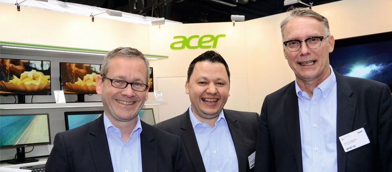 Den Acer-Managern (v. l.) Carsten Dreißig, Gerit Günther und Stefan Tiefenthal ist daran gelegen, die Zusammenarbeit mit Partnern einfach und unbürokratisch zu gestalten.