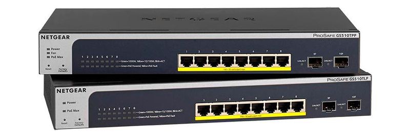 Der Netgear GS510TPP bietet ein PoE-Leistungsbudget von 190 Watt, beim GS510TLP beträgt es 75 Watt.