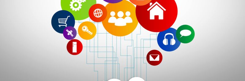 Internet of Things concept with digital cloud and devices