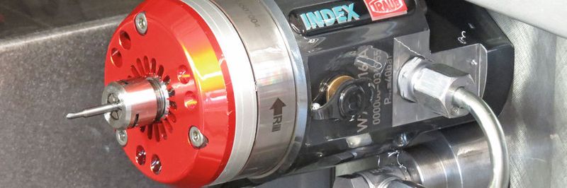 Die Index-Traub-Fluidspindel kommt auf einer Maschinenspindel oder einem Revolver zum Einsatz; bei hohen Standzeiten erzielt sie ausgesprochen gute Oberflächenqualitäten.