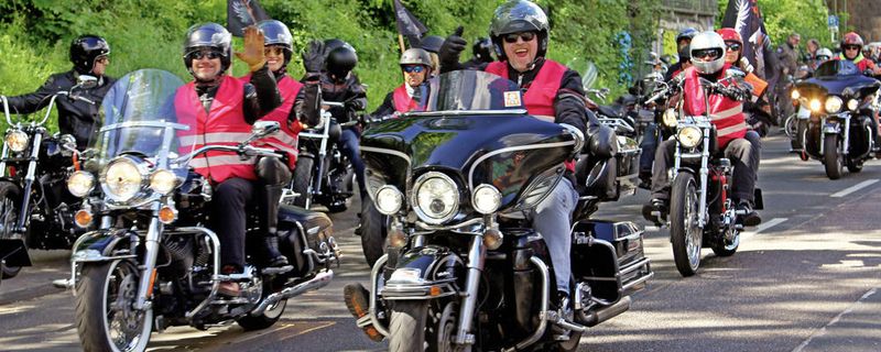 US-Kultbikes der Marke Harley-Davidson eroberten Köln.