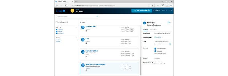 Der neue Tibco Spotfire Data Catalog erlaubt die Suche in alle Ressourcen eines Systems.