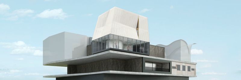 Computergenerierte Visualisierung des DFAB House auf dem Campus in Dübendorf. Das Haus ist das weltweit erste Haus, das weitgehend mit digitalen Prozessen entworfen, geplant und gebaut wird.