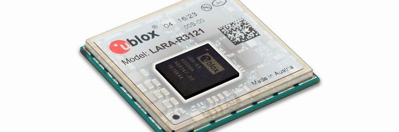Datendurchsatz von 10 Mbit/s im Downstream und 5 Mbit/s im Upstream auf einem Funkmodul von 26 x 24 mm² Größe: Das LARA-R3121-Modul von u-blox (Vertrieb: SE Spezial Electronic)