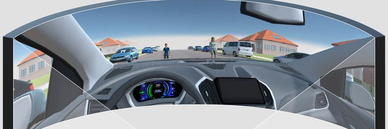 Probanden saßen am Steuer eines virtuellen PKWs, der in einem Vorstadt-Setting auf Hindernisse zufuhr. Eine Kollision war unausweichlich.
