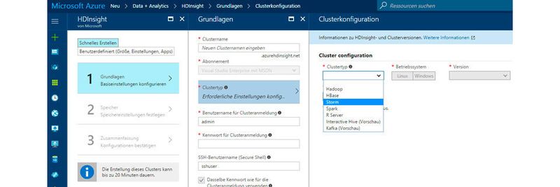 In Microsoft Azure lassen sich HDInsight-Cluster erstellen, die auch über Open-Source-Erweiterungen verfügen.