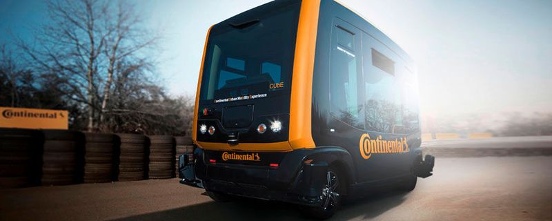 Continental testet mit dem „Cube“ ein Robotertaxi für die Personenbeförderung.