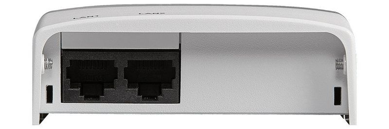 Zusätzlich zum Gigabit-Uplink besitzt der Access Point einen Switch mit zwei Fast-Ethernet-Ports für IP-Geräte im Hotelzimmer.