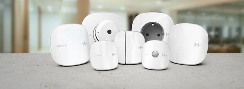 Überwachen das Smart Home: Die Produktfamilie H2 werden per Funk über eine App gesteuert. Neben dem Open/Closed-Detektor für Türen und Fenster, der Wetterstation und dem Luftqualitätssensor gibt es einen Rauchwarnmelder, einen Bewegungsmelder sowie eine smarte Zwischensteckdose.