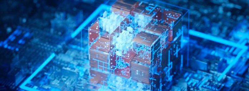 Kunstlerische Renderdarstellung des angekündigten KI-Coprozessors: Microsoft will die HPU 2.0 in der kommenden Hololens-Generation mit einer eigenen, auf Deep Neural Networks spezialisierten Recheneinheit ausstatten.