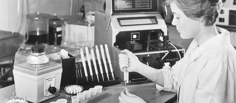 Fig. 1: The “Eppendorf Microliter System”: In the 1960s, the holistic approach sets a new standard in the laboratory world.