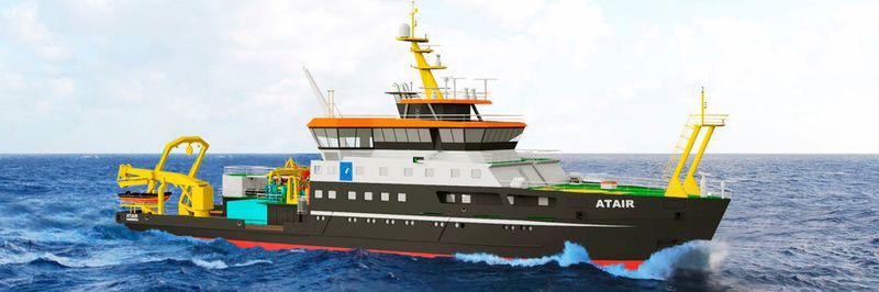 Die „ATAIR“, das erste Schiff in der BSH-Flotte mit LNG-Technologie