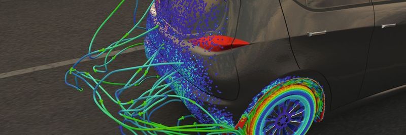 3D-Simulation können die Entwickler gleichzeitig die aerodynamische Effizienz des Fahrzeugs verbessern und die Verschmutzungsneigung am Heck verringern.