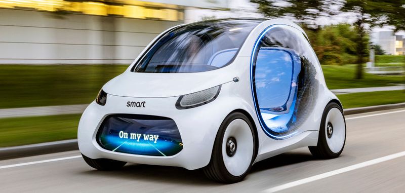 Das autonome Konzeptfahrzeug smart vision EQ fortwo: So sieht das Carsharing der Zukunft aus.