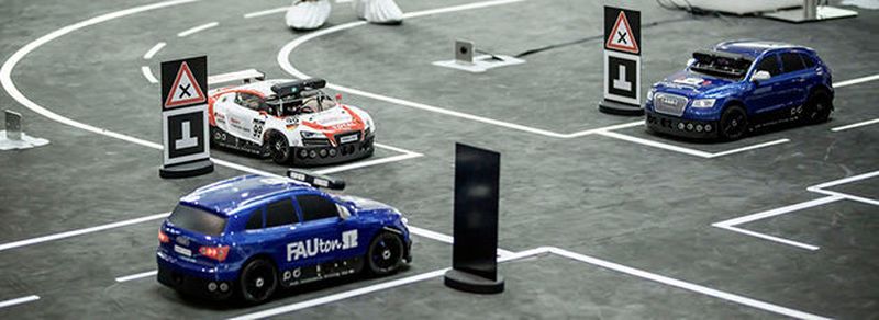 Impressionen vom Audi Autonomous Driving Cup 2016: Gewinner ist das Team FAUtonOHM von der Friedrich-Alexander-Universität Erlangen-Nürnberg und der Technischen Hochschule Nürnberg Georg Simon Ohm.