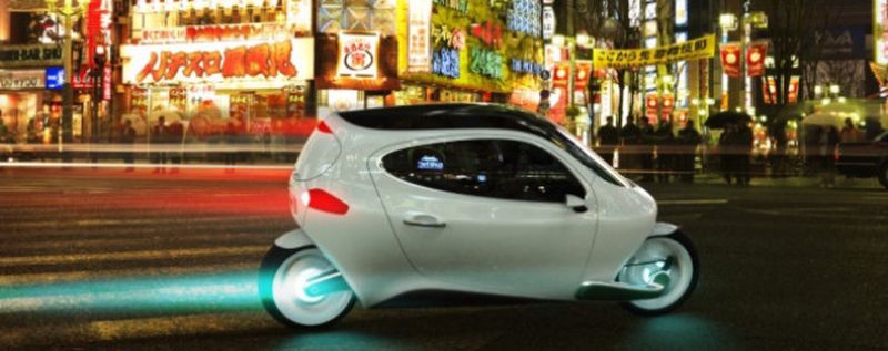 Das C1 von Lit Motors: zwei Gyroskope sorgen dafür, dass der elektrische Zweiradkabinenroller nicht umfallen kann - auch nicht bei einem Unfall