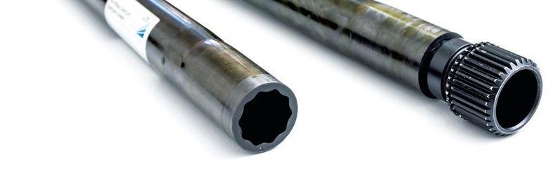 Abbildung 1: Am LZS realisierte FKV-Antriebswelle mit Profilverbindung (diskontinuierliche Ausprägung für höchste mechanische Leistungsfähigkeit)