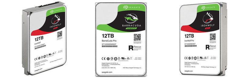 Die 12-TB-Platten, die Seagate in den Serien Ironwolf, Ironwolf Pro und Barracuda Pro auf den Markt bringt, speichern die Daten auf acht Plattern in einem heliumgefüllten Gehäuse.