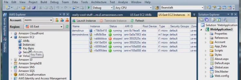 Das AWS Toolkit for Visual Studio unterstützt das Deployment einer Anwendung direkt über die integrierte Entwicklungsumgebung.