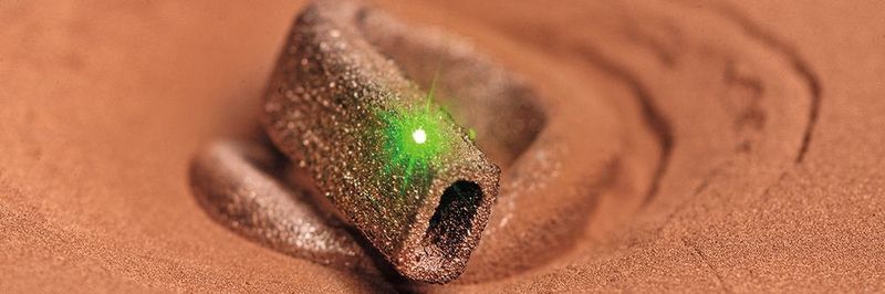 SLM in green ": The new process will also enable the additive production of components made of highly conductive copper, e. g. for applications in electronics.