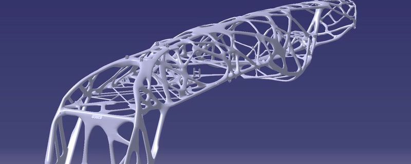 Das Rahmenwerk eines zivilen Tragschraubers mit Topologieoptimierung.