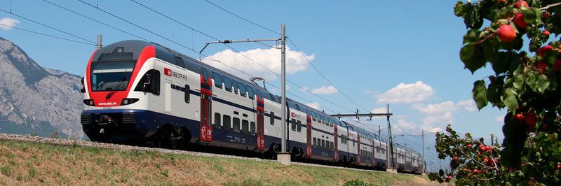 Ein fertiger Zug aus dem Hause Stadler Altenrhein. Das Unternehmen baut Doppelstockwagen, kundenindividuelle Züge und Straßenbahnen.