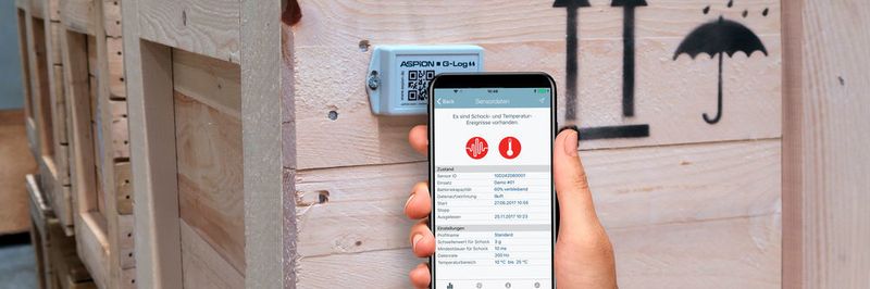 Mit der im App-Store kostenlos erhältlichen App „ASPION G-Log“ sind die Schocksensoren des Unternehmens ab sofort standortunabhängig auslesbar.