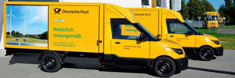 Laut DHL sparen die rund 1300 Streetscooter des Typs Work L und die 3700 Scooter des Typs Work pro Jahr über 16.000 t CO2 ein.