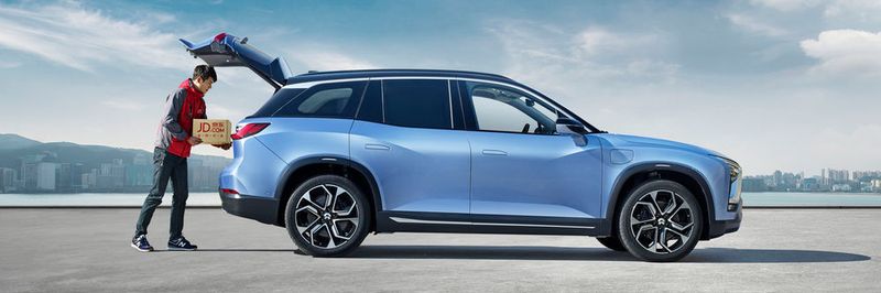 Das Start-up NIO präsentiert sein Elektro-SUV ES8 in Peking.