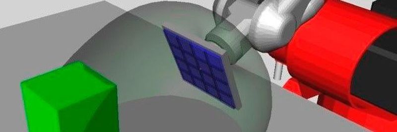 Mit den kapazitiven taktilen Näherungssensoren kann ein Roboter seine Umgebung bzw. unbekannte Objekte in der Umgebung erkunden.