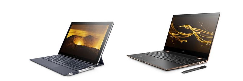 Zwei mal 2-in-1 von HP auf der CES: Das kleinere Envy x2 mit 12,3-Zoll-Display und das 15,6-Zoll-Convertible Spectre x360 15. Es kommt auch mit dem Kombi-Prozessor von Intel mit integrierter Radeon-Grafikeinheit.