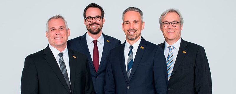 Das Board der Hengst Gruppe, v.li.: Howard Boyer (COO), Christopher Heine (CEO), Jens Röttgering (Geschäftsführender Gesellschafter), Achim Brömmel (CTO).