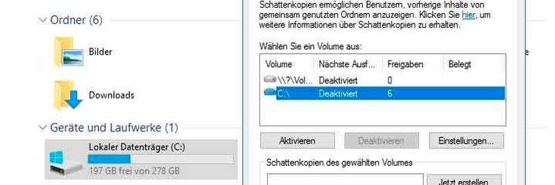 Schattenkopien schützen Dateiserver, Arbeitsplatzrechner und auch private Rechner vor Ransomware. Dazu muss die Funktion jedoch aktiviert werden.