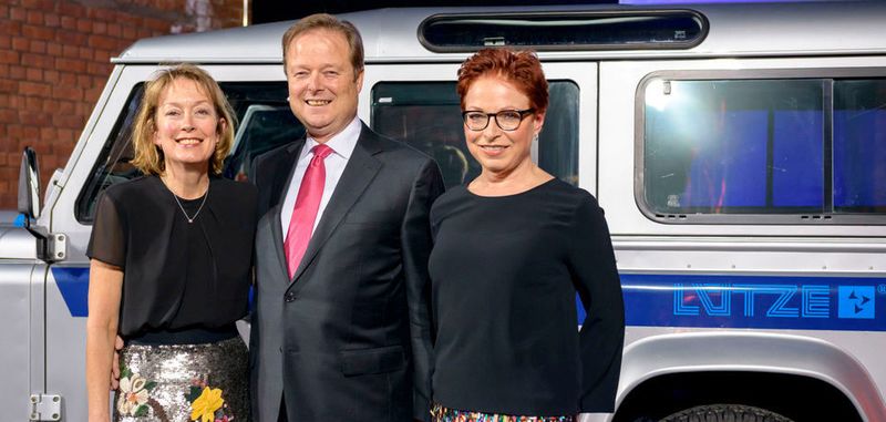 60 Jahre Friedrich Lütze: Udo Lütze mit Gattin Susan und Schwester Gitta Lütze (rechts) bei der Jubiläumsveranstaltung am 26. Januar 2018.