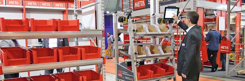 Zusätzlich zur Lagertechnik präsentiert Meta effiziente Kommissionier- und LED-Beleuchtungslösungen.