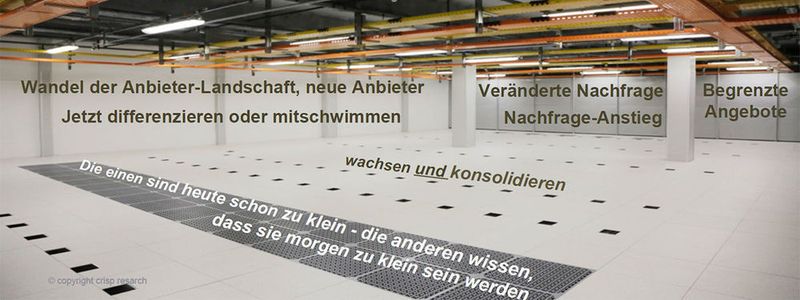 Es hat schon etwas von "Friss oder stirb", was Berater Gerd Simon, den Betreibern von Co-Location-Rechenzentren in Deutschland asl Überlebensstrategie aufzeigt: Wachsen auf Teufel komm ´raus oder mit Services diversifizieren - am besten: beides.