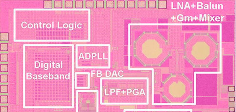 Der neue BLE-Transceiver hat den bisher niedrigsten Stromverbrauch. Er verbraucht gerade mal 2.9 mW bei Senden und 2,3 mW beim Empfang. Aktuelle vergleichbare Bluetooth-Transceiver benötigen dagegen mehr als das Doppelte.