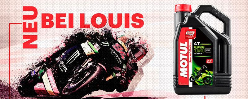 Seit Anfang 2018 im Programm von Louis: Motul-Schmierstoffe.