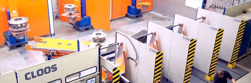 Die komplexe, verkettete Cloos-Anlage bei LTI verfügt über ein intelligentes automatisches Shuttlesystem.
