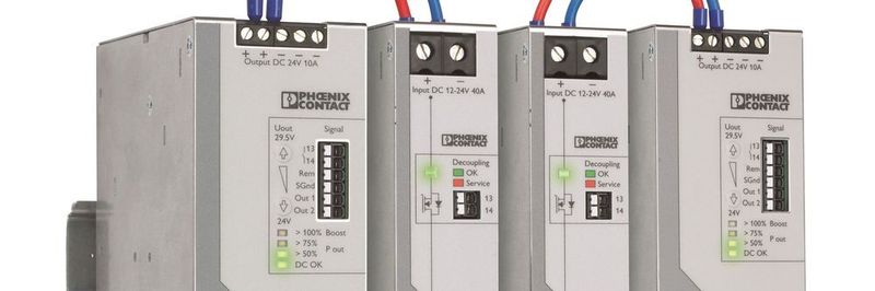 Redundantes Stromversorgungskonzept gegen Ausfälle: Quint Power und Quint S-Oring.