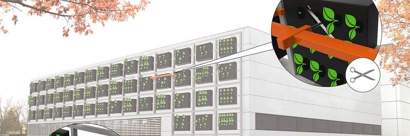 Die automatisierte Fassadenbegrünung ist modular aufgebaut. Sie soll die aufwendige und teure manuelle Pflege überflüssig machen.